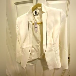 White House black market women blazer NWT 00 white